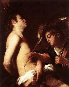 BAGLIONE, Giovanni St Sebastian Healed by an Angel  ed oil